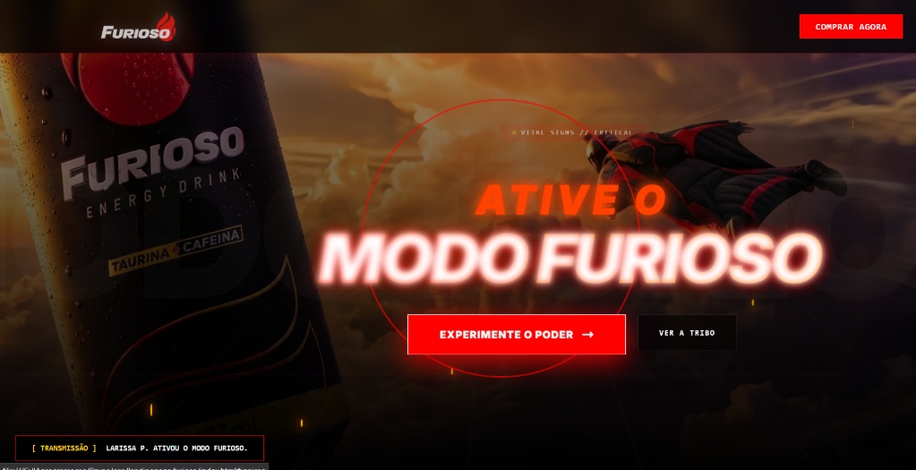 Landing Page Furioso Hero