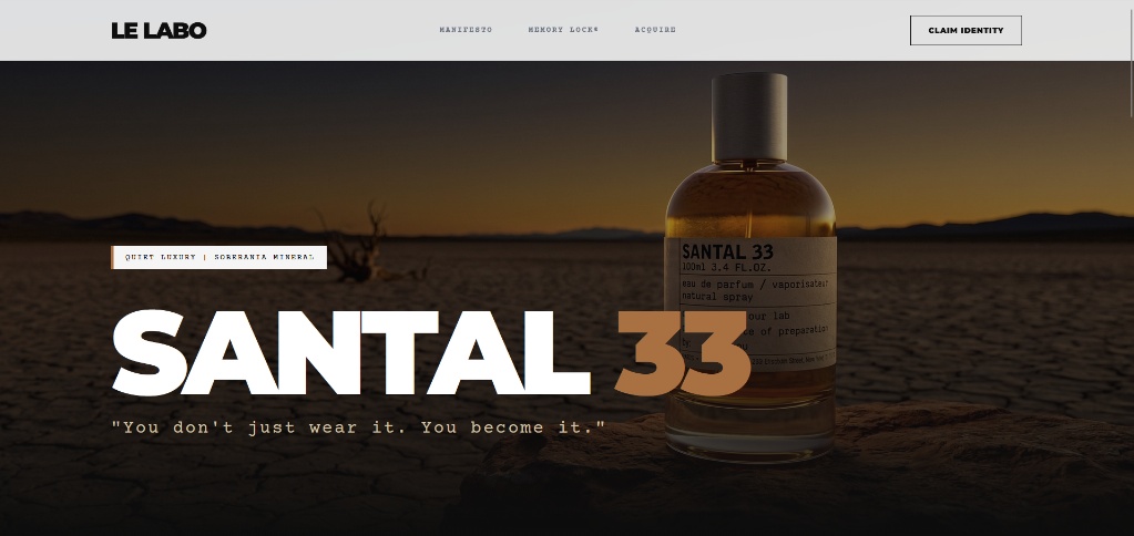 Landing Page Santal 33 Botton